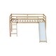 preview thumbnail 37 of 54, Wood Twin Loft Bed Kids Bed with Slide and Underbed Space