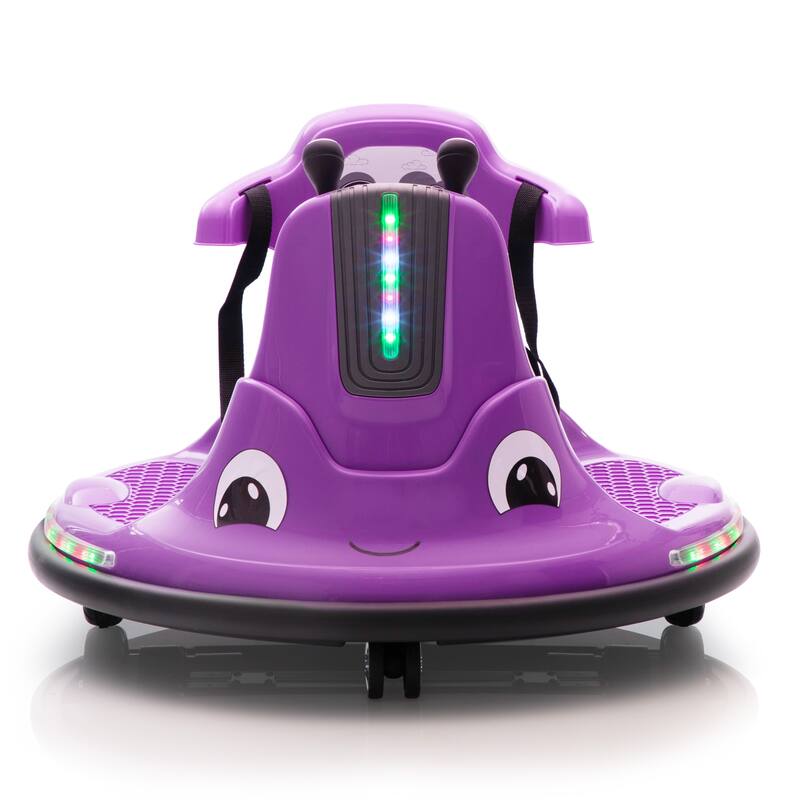 12V Snail-Shaped Kids Electric Bumper Car with Remote Control, LED Lights, Music, 360° Spin, Safe Ride-On for Ages 3-8