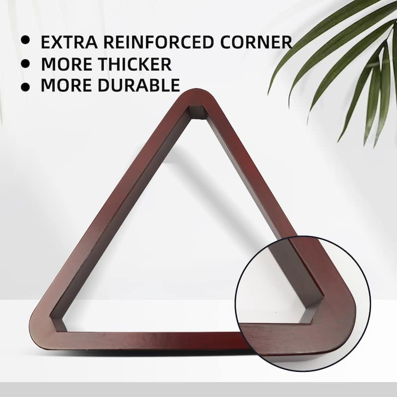 GSE™ Heavy-Duty Mahogany Solid Wood Billiard 8-Ball Triangle/9-Ball Diamond Pool Ball Racks for 2-1/4" Pool Balls