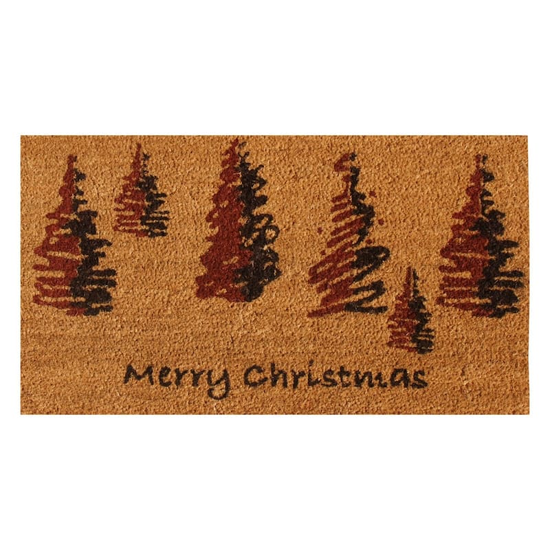 Rubber-Cal "Scottish Fraser Fir Forest" - Outdoor Christmas Doormat 15mm X 18" X 30"