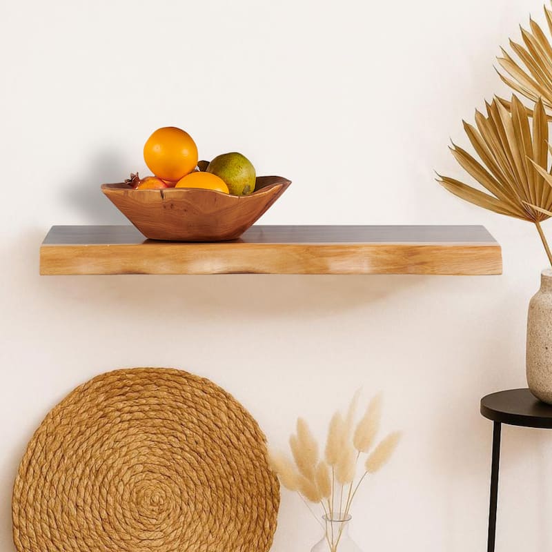 Acacia Wood Shelf with Live Edge - 1pc 24"X8"X1.4"
