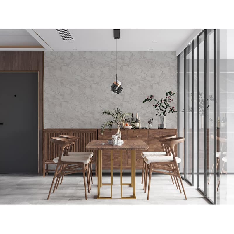 Galerie Wallcoverings Bricks and More Collection Slate Stone Wall Matte Finish Vinyl on Non-woven Wallpaper Roll