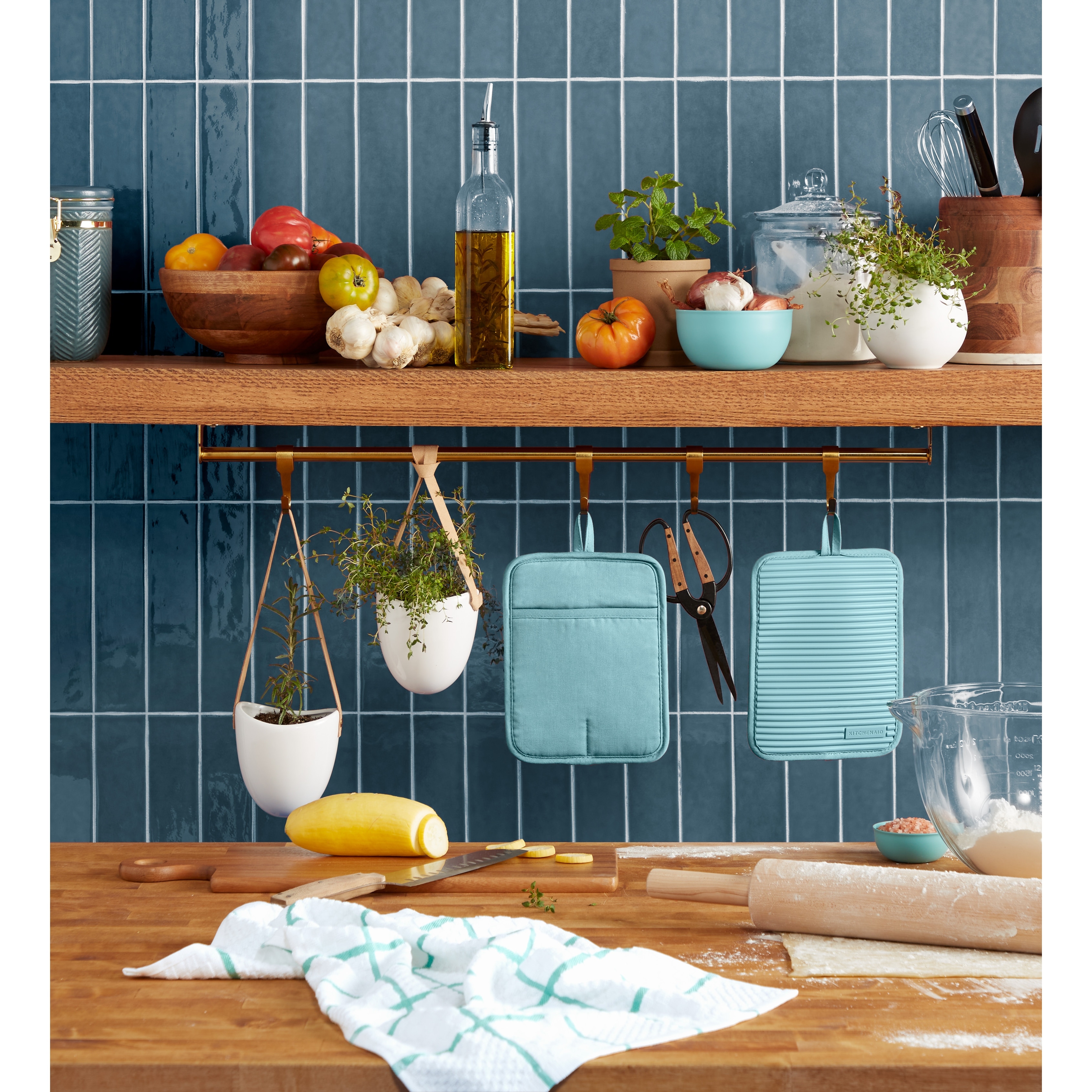 KitchenAid 7x9 Ribbed Silicone Pot Holder 2-Pack Set for Heat Protection-image