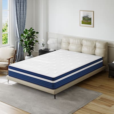 SweDrea 10in. Plush Pillow Top Gel Memory Foam Innerspring Hybrid Mattress with CertiPUR-US, SGS and OEKO-TEX Certified