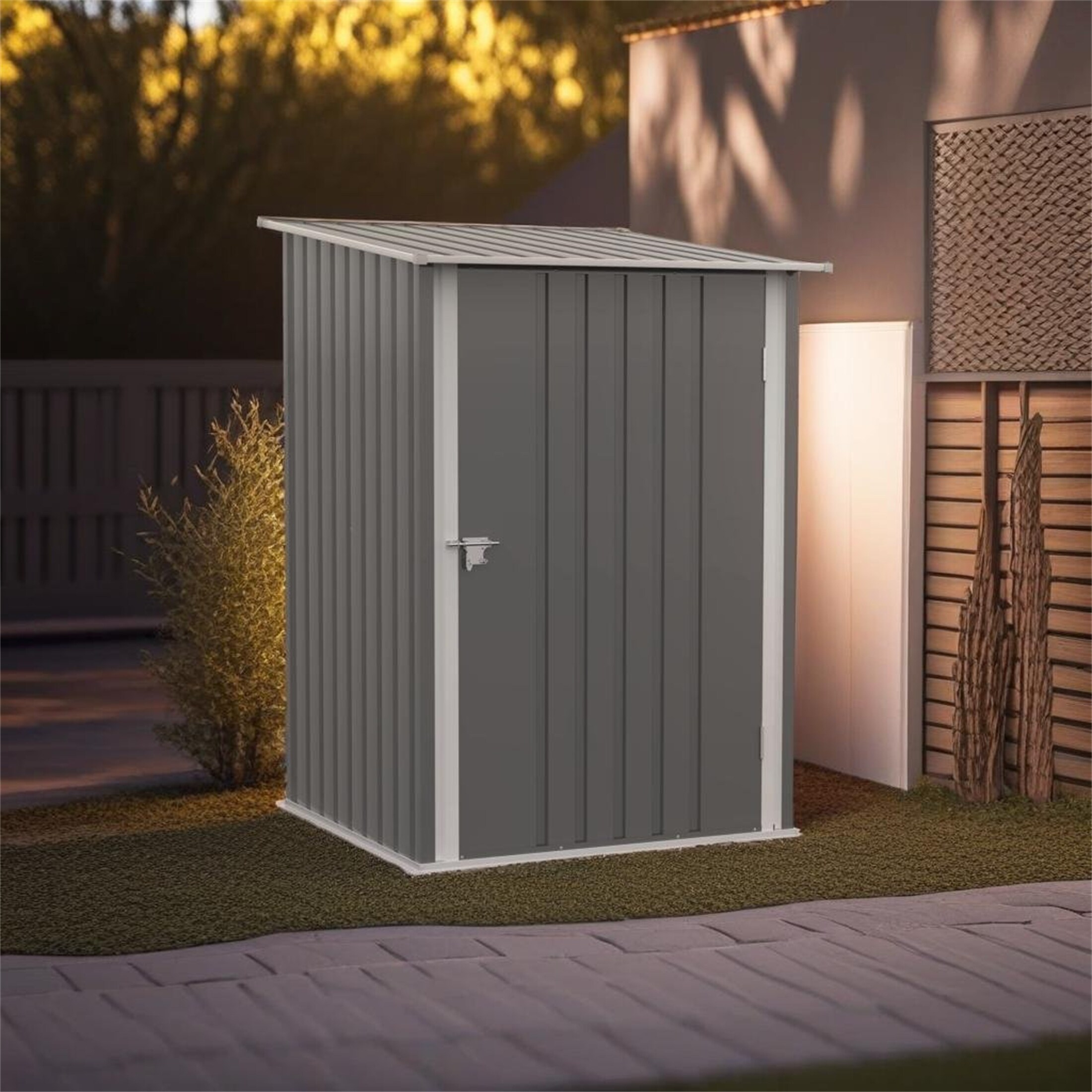 QQ 4' x 8' Metal Outdoor Storage Shed - Overstock - 40460566