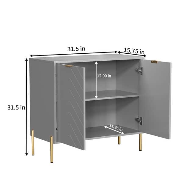 dimension image slide 5 of 6, Clihome 2-Door Storage Media Accent Buffet Sideboard