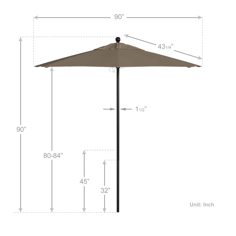 California Umbrella 7.5' Venture Series Patio Umbrella, Bronze Aluminum Pole Fiberglass Ribs Push Lift, Sunbrella Cilantro