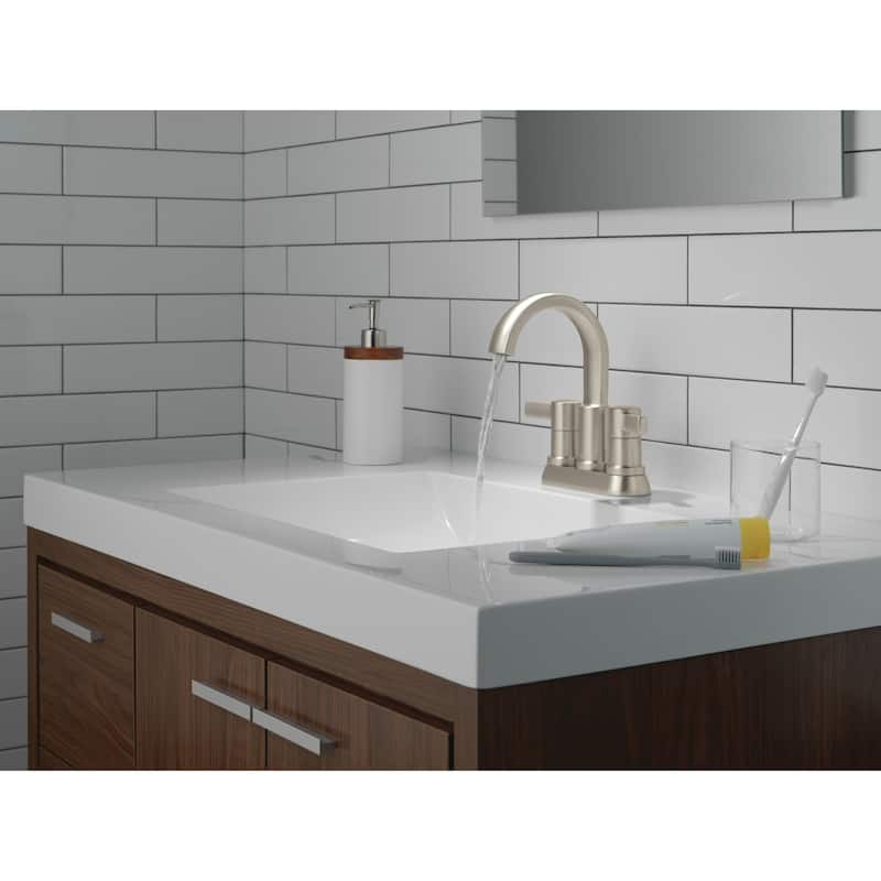 Delta 25855LF Albion 1.2 GPM Centerset Bathroom Faucet with Push