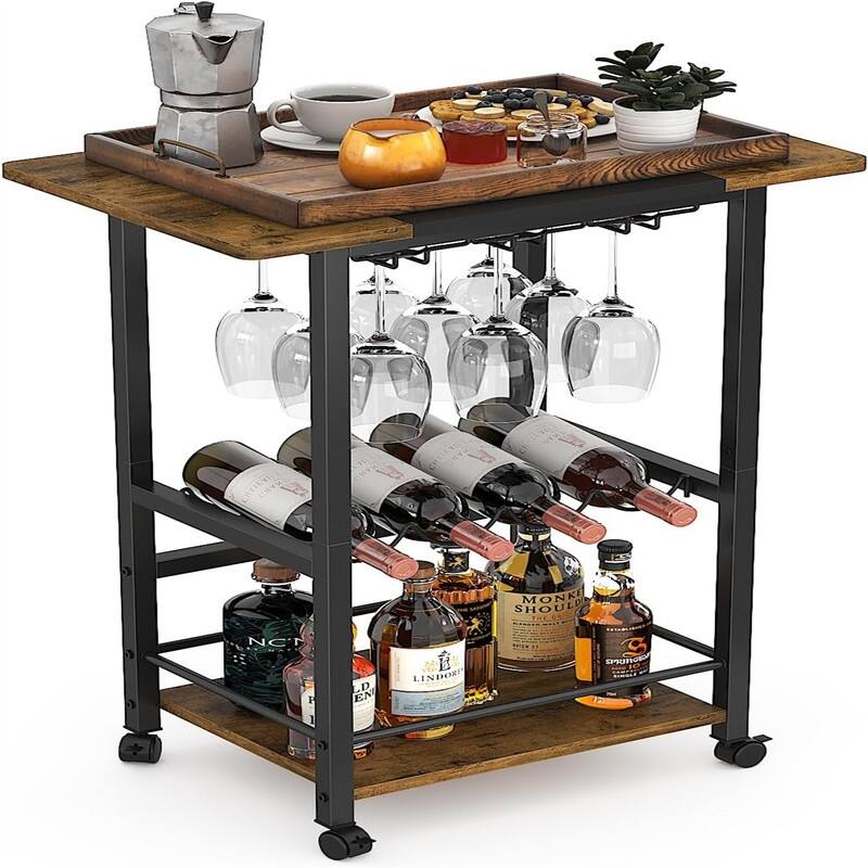 Serving Cart for Home, Microwave Cart - 15"D x 23.6"W x 27.6"H