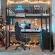 preview thumbnail 2 of 12, Black Colorful LED Twin Size Loft Bed with Desk and Shelves