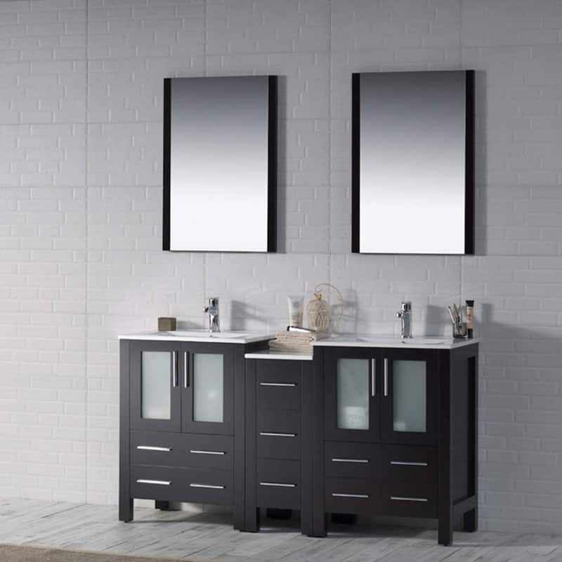 Blossom Sydney 60" Solid Wood Bathroom Vanity Double Sink with Cabinet