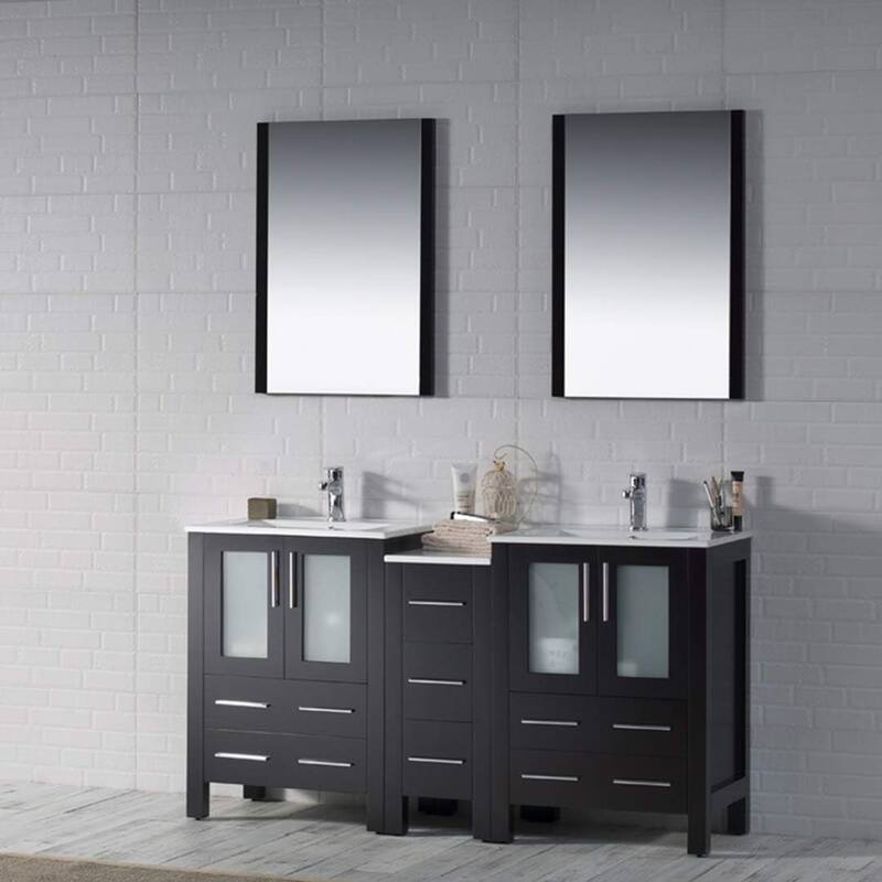 Blossom Sydney 60" Solid Wood Double Sink Bathroom Vanity with Cabinet