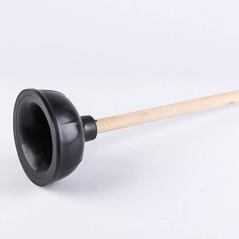 Heavy Duty Toilet & Sink Bathroom Plunger with Wooden Handle - Set of 2 - 2 Piece Set