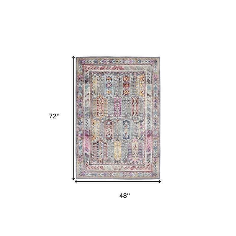 HomeRootsFloral Bohemian Rectangle Area Rug - 72' X '48' X '0.5