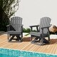 preview thumbnail 24 of 54, Set of 2 HDPE Adirondack Swivel Gliders, Outdoor Patio Chair Set Charcoal
