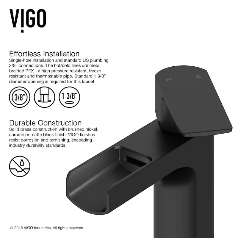 VIGO Ileana 7" H Single Handle Single Hole Bathroom Faucet