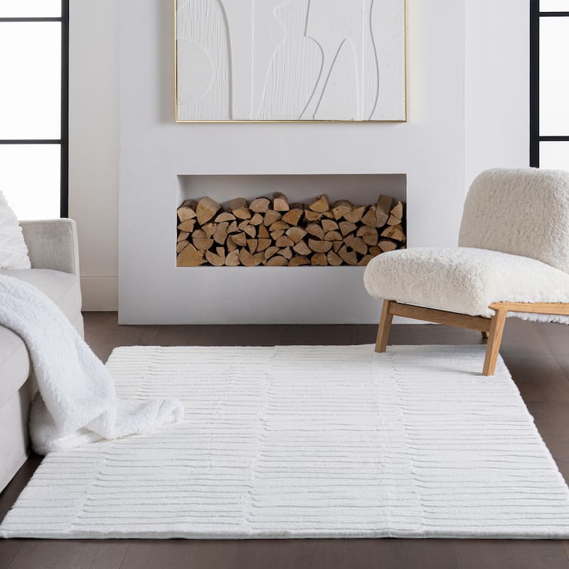 Nuloom Nivella Solid Cloud Washable Area Rug