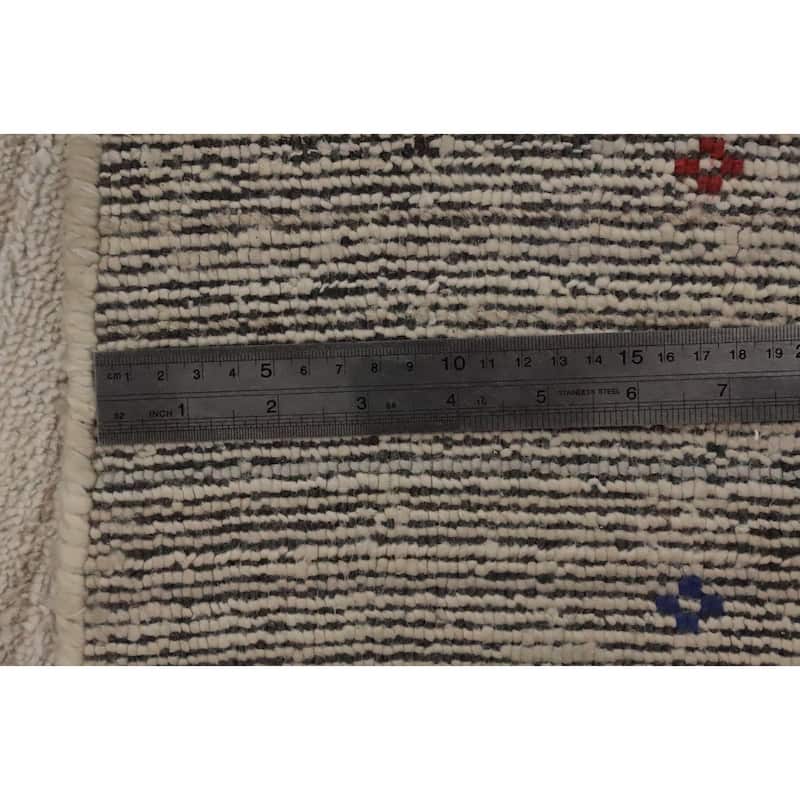 Hand Knotted Oriental Viscose Silk Carpet Tribal Animal Pictorial Beige & Ivories Gabbeh Area Rug - 9' 10'' X 10' 2''