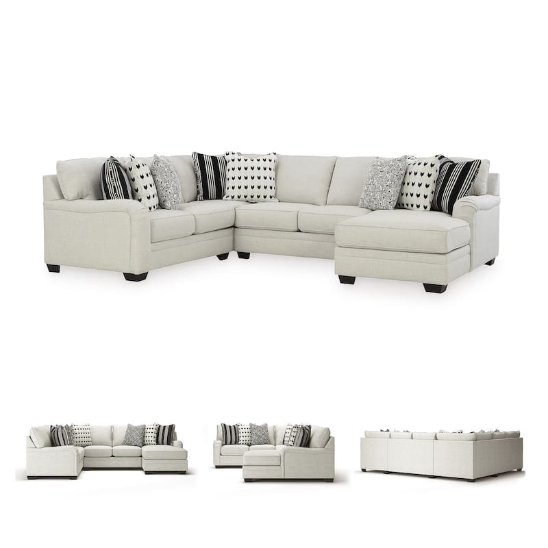 Signature Design by Ashley Huntsworth Dove Gray 4-Piece Sectional with Chaise - 128"W x 99"D x 38"H