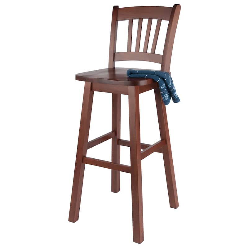 Fina Swivel Seat Bar Stool, Walnut - 16.38 x 18.82 x 43.68 inches