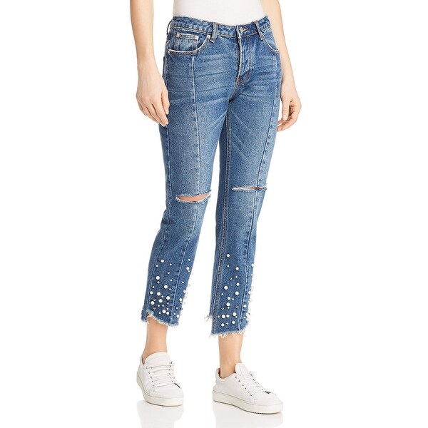 embellished blue jeans