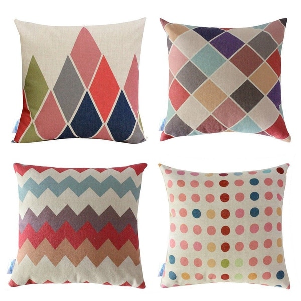 Shop Geometry Cotton Square Pillow Case Decorative Cushion For