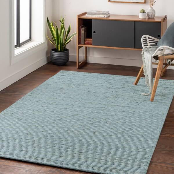 slide 2 of 9, Hand-Woven Bowmont Solid Indoor Area Rug - 3'3" x 5'3" 3'3" x 5'3" - Blue
