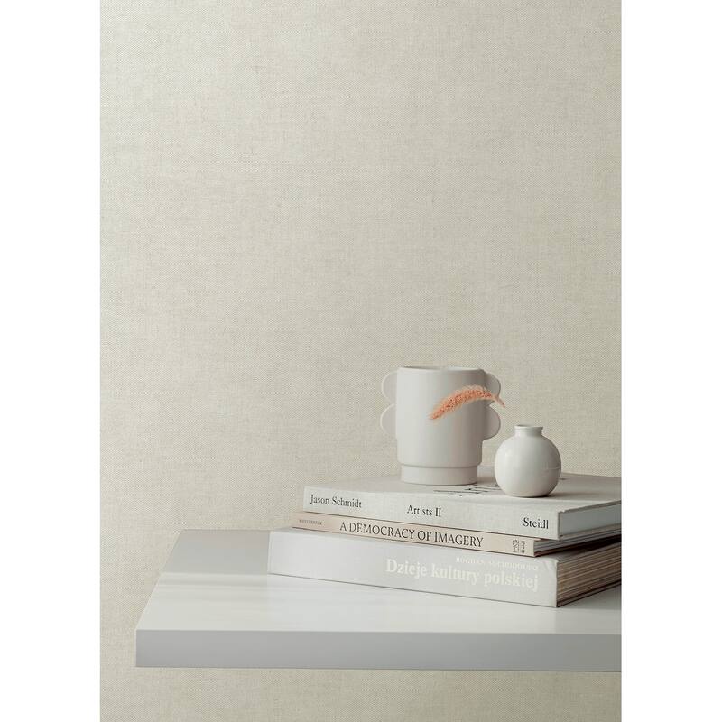 A-Street Prints Nuovo Off-White Faux Linen Wallpaper