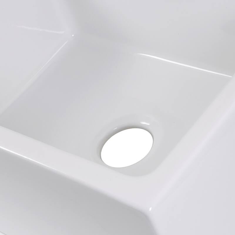 Highpoint Collection 24-inch Single Bowl Reversible Fireclay Farmhouse Kitchen Sink