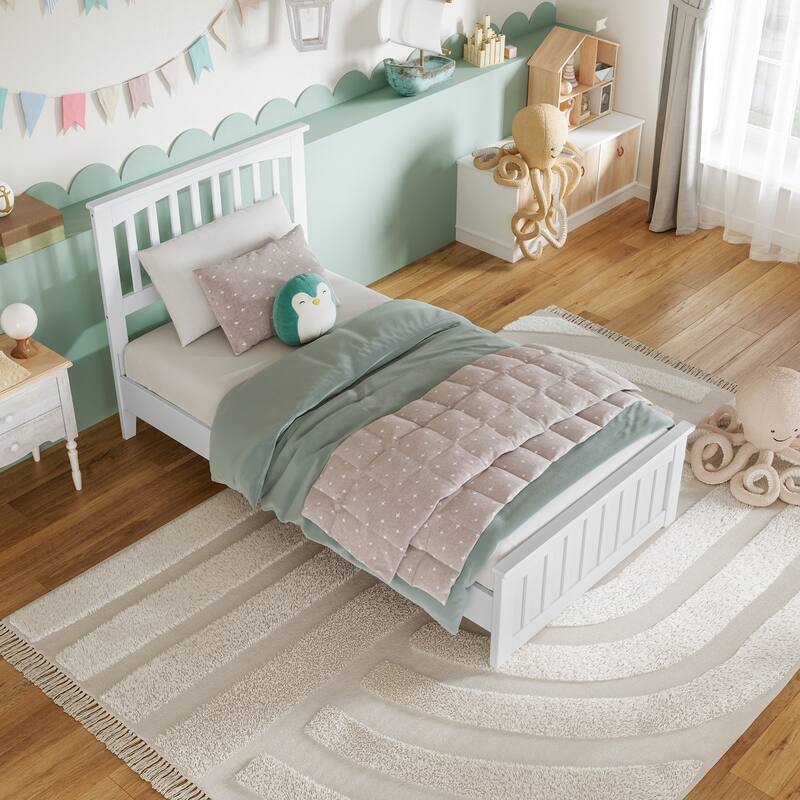 Becket Solid Wood Low Profile Platform Bed with Matching Footboard