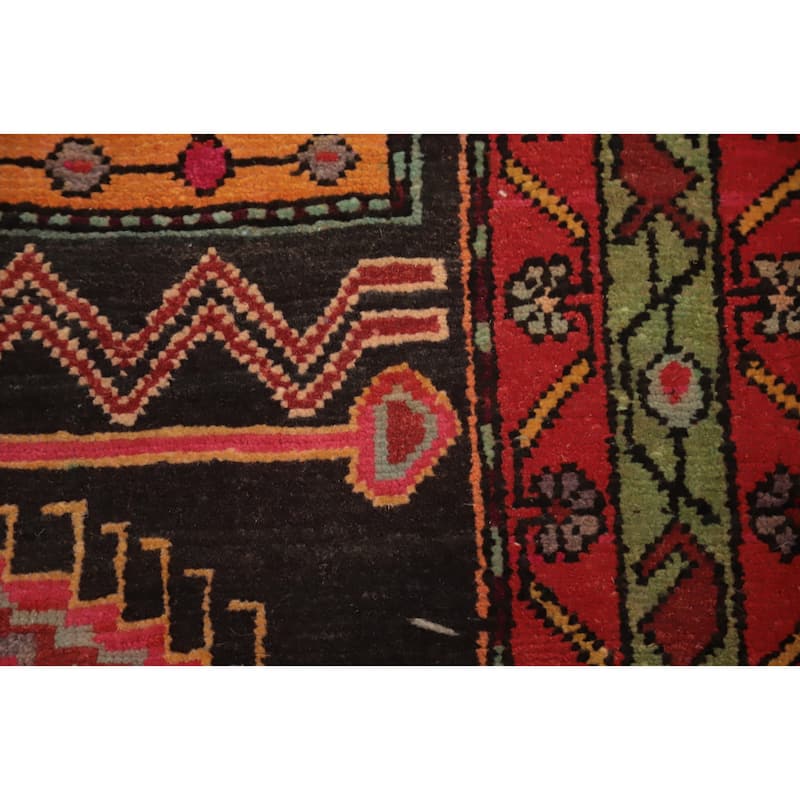 Hand Knotted Oriental 100% Wool Carpet Traditional Tribal Multi-Colored Ardebil Runner Rug - 10' 6'' X 3' 7''
