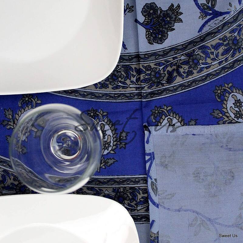 Cotton Artistic Classic Floral Vine Tablecloth Rectangle Collection