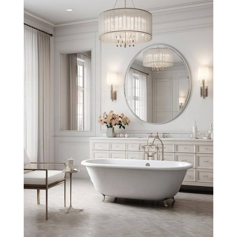 Metal Framed Round Bathrrom Mirror