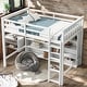 preview thumbnail 1 of 26, Modern Twin Size Loft Bed With 8 Open Storage Shelves and Built-in Ladder for Bedroom White