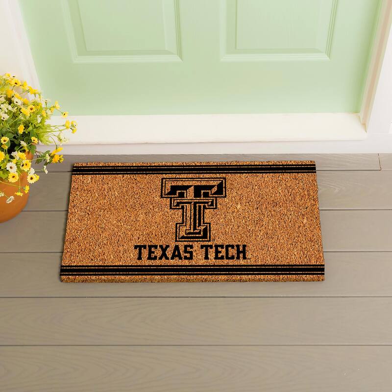 Texas Tech University Monochrome Indoor/Outdoor Coir Door Mat - 28" x 16"