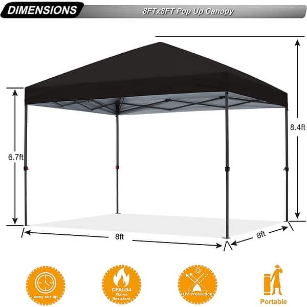 dimension image slide 22 of 26, ABCCANOPY Durable Easy Pop up Canopy Tent Outdoor canopy tent