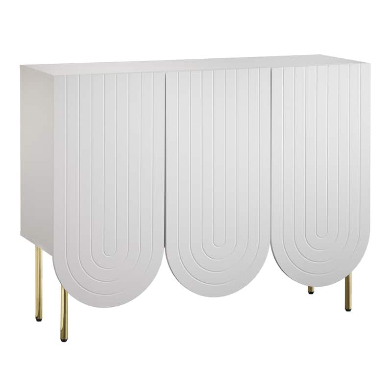 Lifestorey Ingrid 3-Door Scalloped Mid-Century Sideboard