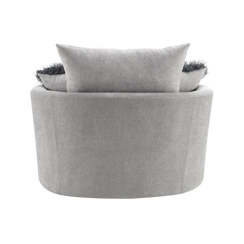 Furniture of America Arven Modern 45-inch Fabric Button Tufted Swivel Accent Chair