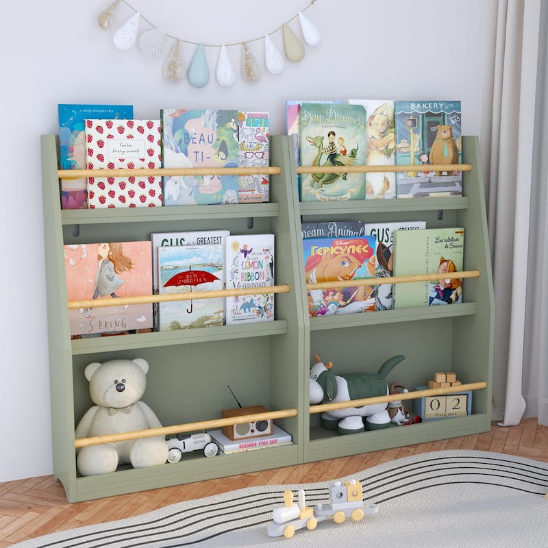 3 Tier Kids Book Shelf,Kids Book Rack, Helps Keep Bedrooms, Playrooms, and Classrooms Organized