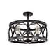 preview thumbnail 11 of 23, Warehouse of Tiffany Shacer 3-light Hoop Design Ceiling Lamp SmithSteel/Semi-Flush Mount