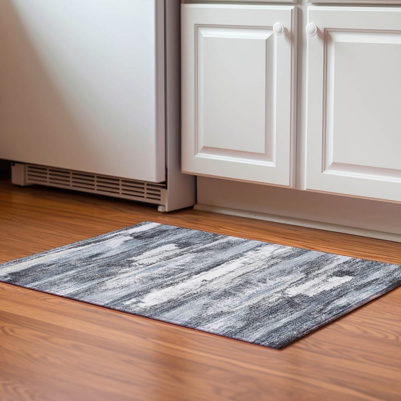 Premium Washable Super Soft Modern Casual Mayfield Rug - Gray - 1'8" x 2'6"