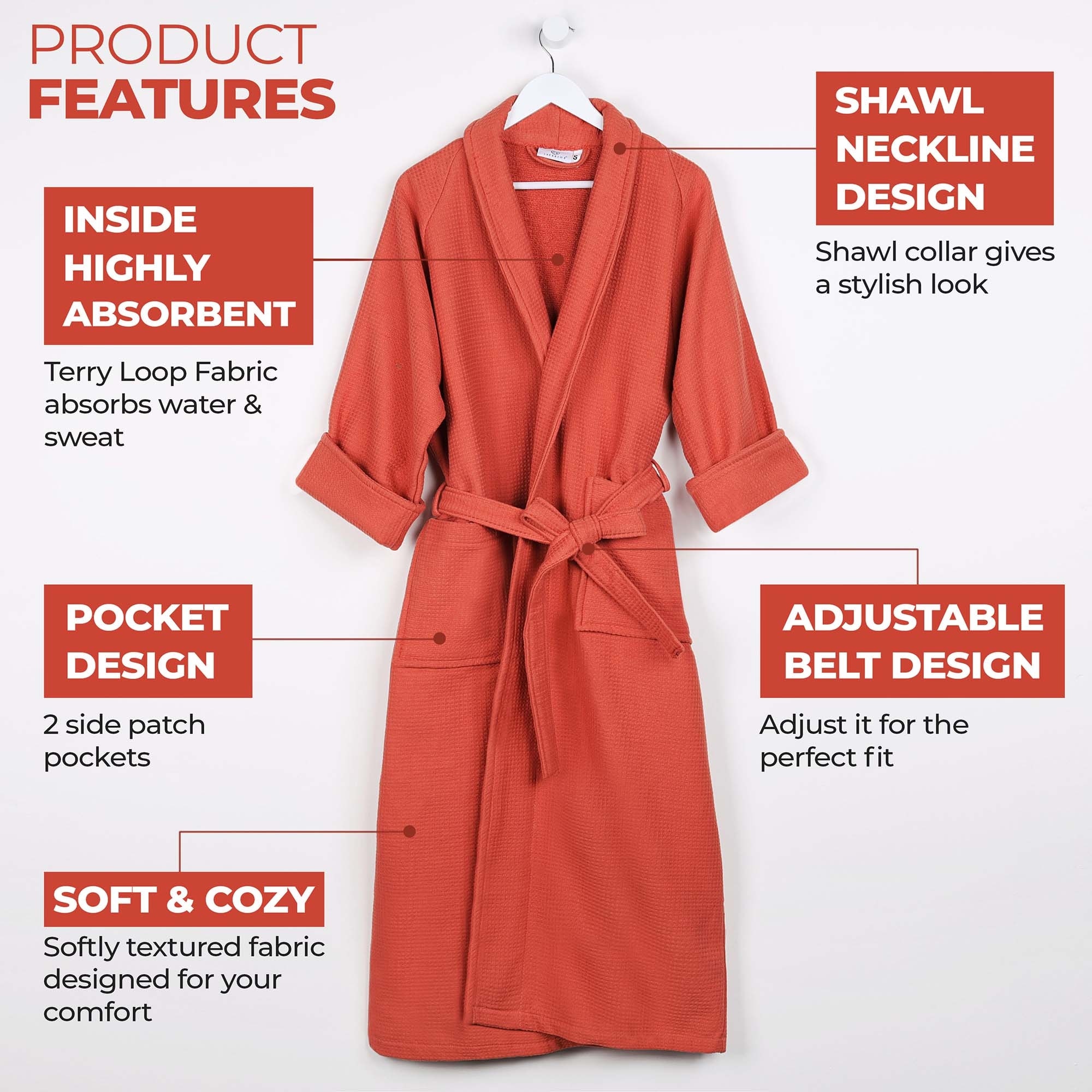 Superior Waffle Weave Cotton Soft Oversized Unisex Adult Bath Robe On Sale Bed Bath Beyond 12172736
