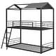 preview thumbnail 4 of 25, Metal Twin Over Twin Bunk Bed with Roof