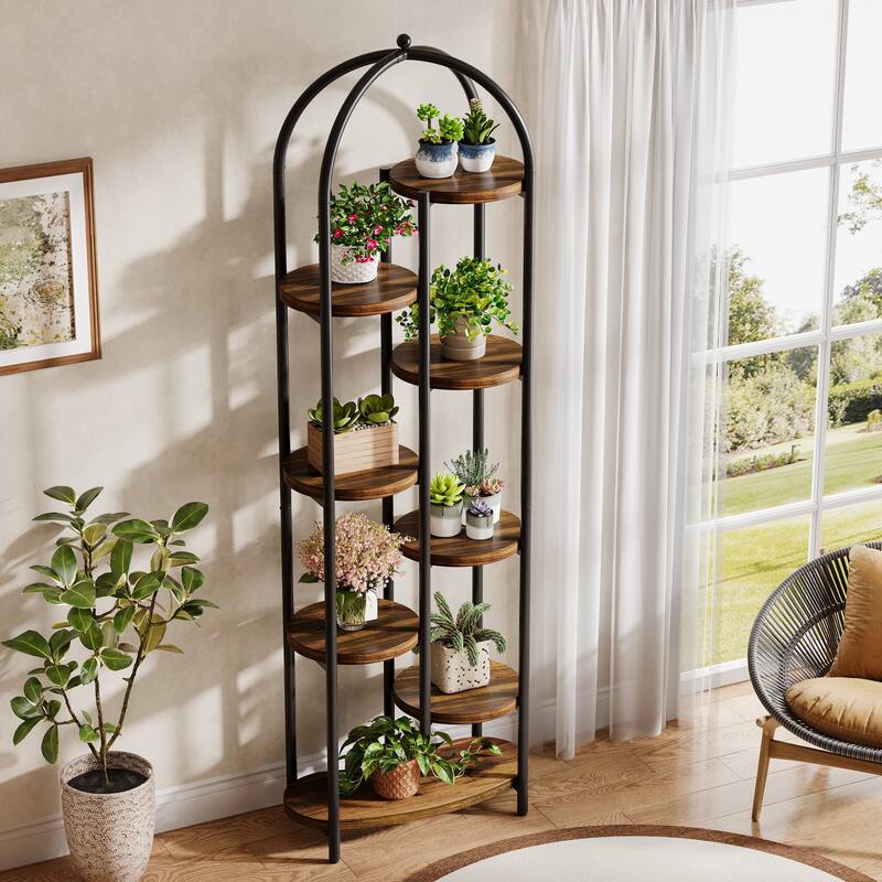 71 Inch Tall Plant Stands Indoor With 8-Tier Display Shelf