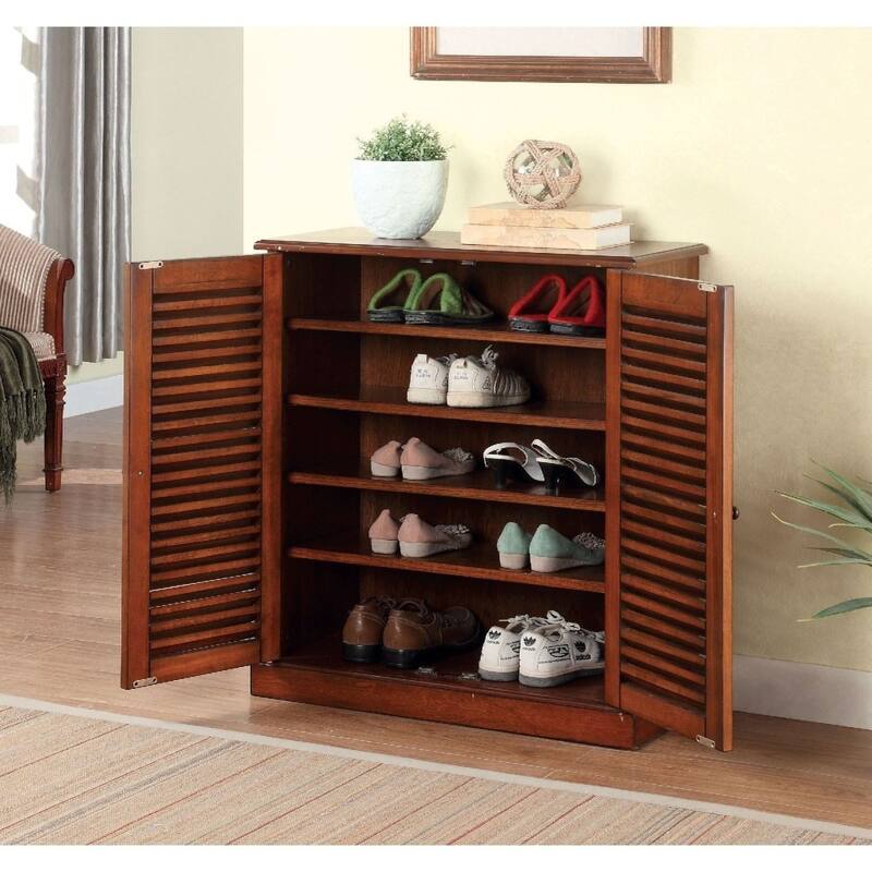 30'' Modern Transitional Design 1pc Shoe Cabinet Adjustable Shelves