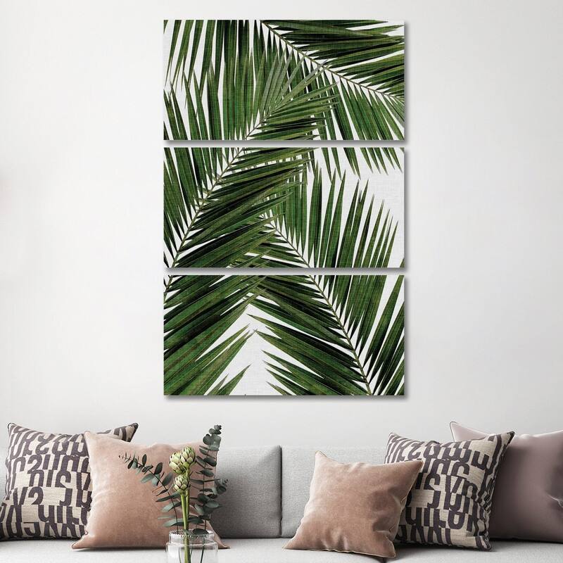 iCanvas "Palm Leaf III" by Orara Studio 3-Piece Canvas Wall Art Set - 60x40x1.5