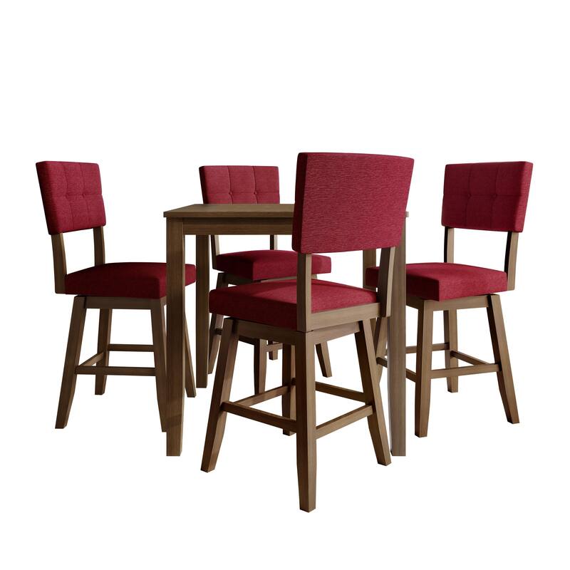 CraftPorch Modern Swivel Counter Dining Set - Red