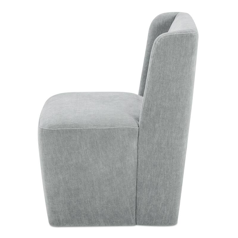 NADAAL STUDIOS Zadie Rolling Dining Chair, 360° Swivel, Polyester Upholstery, High-Density Foam Cushioning, Cream