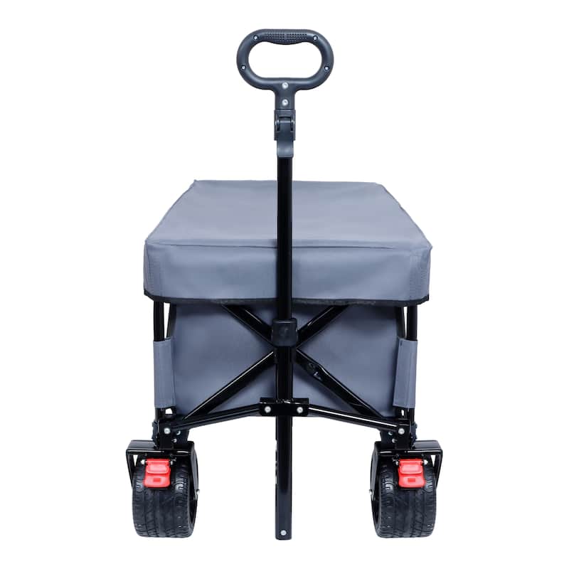 Foldable Hand Cart 300L, 49-inch Extra-Long Tailgate Folding Hand Cart, Beach Cart