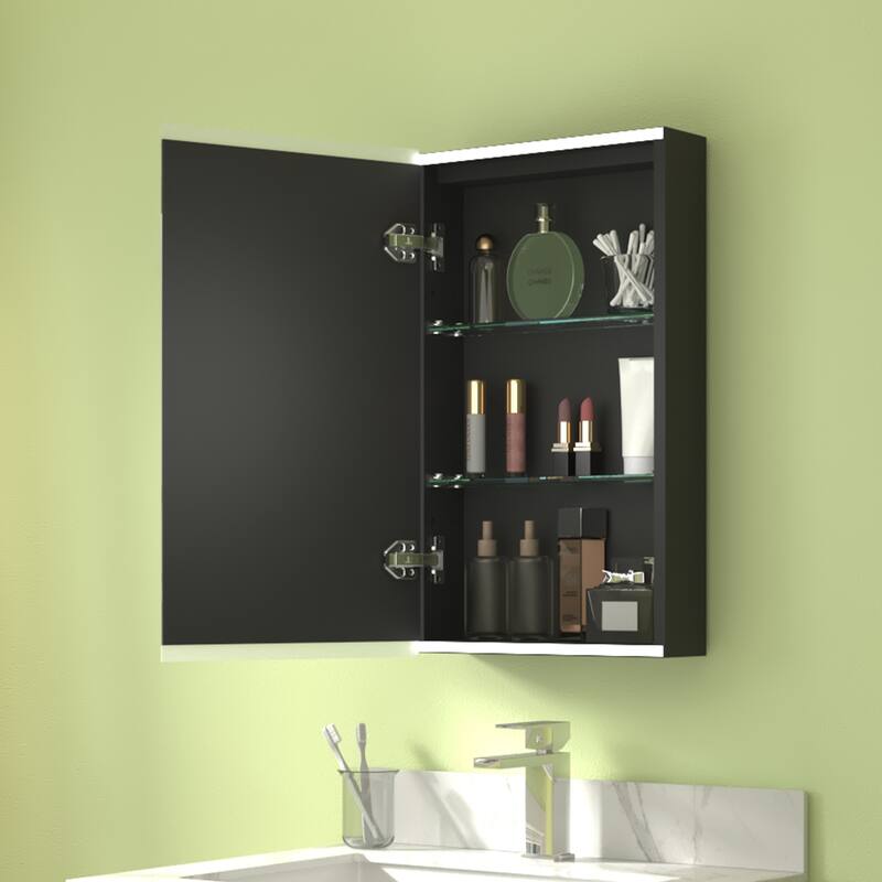 ExBrite LED Bathroom Medicine Cabinet with Mirror,Casement Door,Surface mounting only